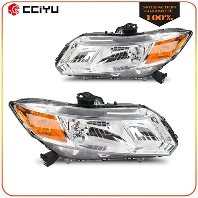 2Pcs Pair Headlights For 2012-2015 Honda Civic Sedan 4-Dr 2012-2013 Couple 2-Dr - Изображение 1 из 4