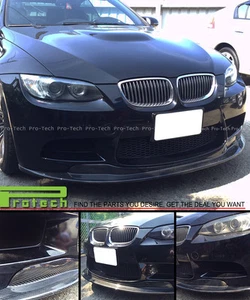 Parachoques delantero estilo E fibra de carbono adicional labial BMW 2008-2013 E90 E92 E93 M3 - Imagen 1 de 2