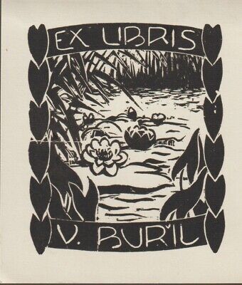 Ex-libris V.BURIL (nénuphare, Fleurs) • 4€