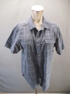 MOUNTAIN HARDWEAR Size M Men Plaid Cotton Blend Short Sleeve Button Up Shirt 008 - Picture 1 of 10