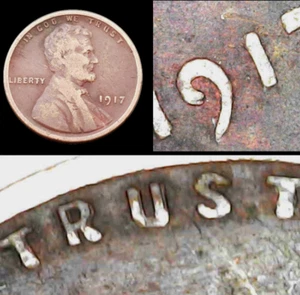 1917 Double Die Wheat Penny Cent DDO Doubled Obverse Near Full Wheat Lines - Picture 1 of 7