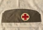 WWII Military American RED CROSS Garrison Military Size Medium Hat Cap