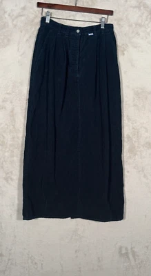 油性 Maxi 灯芯绒裙女式 40 码蓝色复古 — 第 1/4 张图片