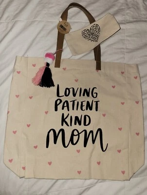 Dayna Lee розовый сердца любовь мама подарок 15» холст Pom-Pom сумка с короткими ручками новый - Изображение 1 из 4