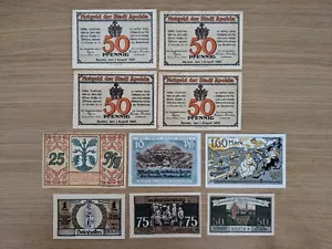 More details for german notgeld banknotes x 10. look !!