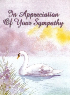 White Swan Thank You For Your Expression of Sympathy Cards - Set of 8 - Image 1 of 3