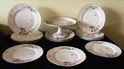 11 Assiettes porcelaines Alfred  Hache & C°-V-France Vierzon 1893 + Présentoir  - Photo 1/4