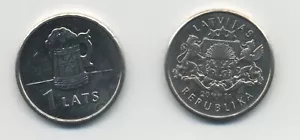Lettland 1 lat 2011 Bierbecher KM 119 UNC - Bild 1 von 3