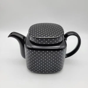 VTG Takahashi San Francisco Square Polka Dot Teapot Black & White 16oz - Picture 1 of 11