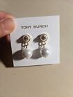 Tory Burch Double Pearl Logo Earrings