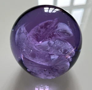 Vintage Purple Glass Swirl Paperweight - Picture 1 of 3