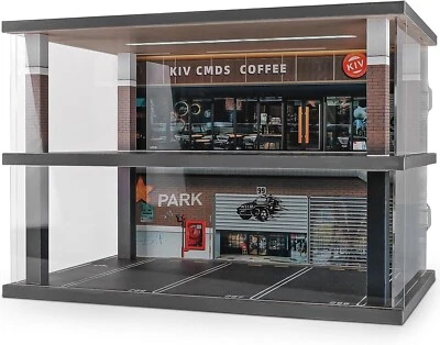 Multi-Functional Display Case for 1:24 Scale Car Models with Illuminated Scene - Image 1 of 4