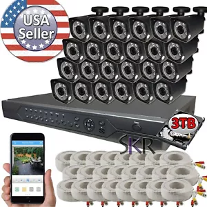 Sikker 32 Channel DVR 24 pcs 1080P Security Camera Systems with 3TB hard drive - Picture 1 of 11