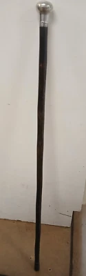 Antique Rosewood Cane with Silver Cap Hallmarks Rubbed 81 cm - Image 1 of 4
