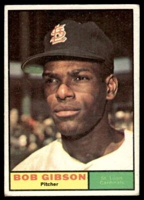 Tarjeta de béisbol 1961 Topps Bob Gibson St. Louis Cardinals #211 EX Foto 1 de 2