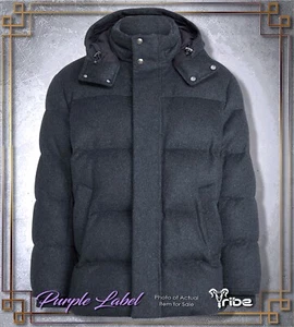 Chaqueta acolchada con capucha de lana Cameron negra para hombre PURPLE LABEL Ralph Lauren - Imagen 1 de 5