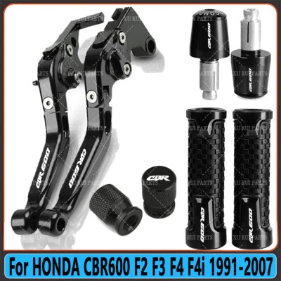 US -CNC Brake Clutch Lever Handle Grips Ends For HONDA CBR600 F2 F3 F4 1991-2007 Foto 1 de 4