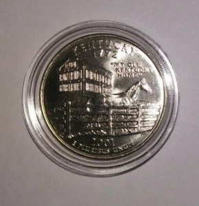 2001 D - Kentucky State Quarter (UNCIRCULATED) + COIN CAPSULE!  - Picture 1 of 2