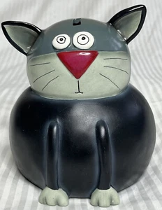 Allen Designs Studio Alley Katzenbank schwarz grau rote Nase 6" hoch EUC - Bild 1 von 16