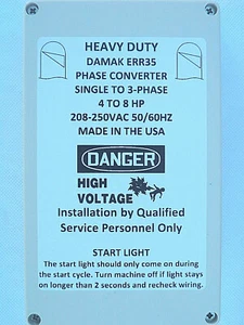 Heavy Duty 4-8HP Static Phase Converter 208-250V Mill DriIl Saw Liquid Tight 35 - Picture 1 of 12