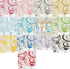 12 x Hanging Swirls Party Decorations Birthday Wedding Marquee Baby Shower Hen + - Picture 1 of 12