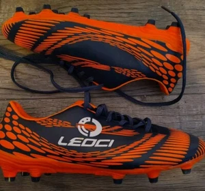 Score Shiny Ledci Orange Soccer Cleats Bright Light Nice Good Condition Vibrant  - Picture 1 of 6