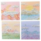 4Pcs High Appearance Level Self-Stick Note Pads Oil Painting Sticky Note