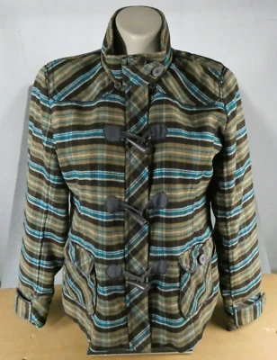 Maurices Coat Women XL Brown Plaid Peacoat Toggle Buttons Dark Academia Warm - Image 1 of 4