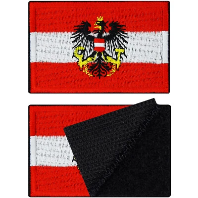 EXPRESS-STICKEREI GMBH Austria bandiera patch velcro set da 2 Austria militare velcro | 40x60 mm