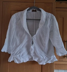 White Fenn Wright Mason Bolero Size 14 Excellent Condition - Picture 1 of 3