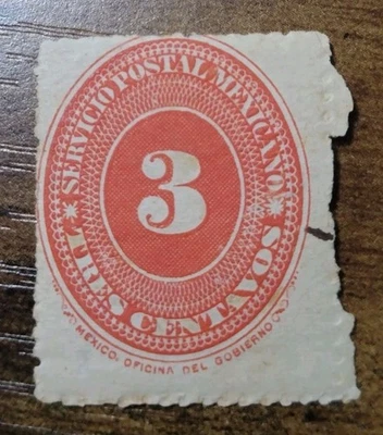 MEXICO stamp Thres Centavos . 1886 - 1890 Unused S-141 - Image 1 of 3