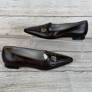 Mocasines Manolo Blahnik para mujer punta talla 36 (5) cuero marrón - Imagen 1 de 9