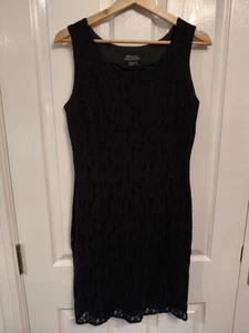 MONSOON TWILIGHT WUNDERSCHÖNES SCHWARZES NETZKLEID – UK-Größe 10 - Bild 1 von 3