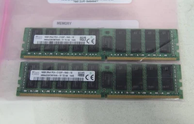 SK HYNIX 16GB PC4-17000 DDR4 RDIMM MEMORY MODULES | HMA42GR7MFR4N-TF | LOT OF 2 - Image 1 of 3