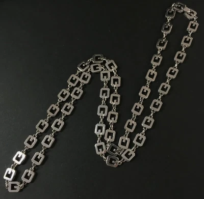 Authentic Vintage GIVENCHY 30" Silver Tone G Logo Chain Necklace Italy - Image 1 of 4