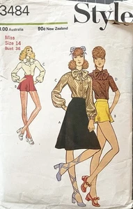STYLE 3484 1970’s Flared Skirt & Blouse Sewing Pattern. Size 14 - Bust 36’’. - Picture 1 of 2