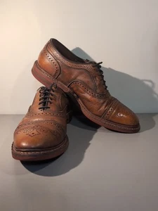 Scarpe Allen Edmonds Strand da uomo taglia 11 D in pelle marrone punta alare Oxford - Foto 1 di 12