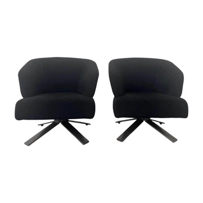 Minotti 2er-Set Sessel Creed Small Swivel Stoff Leopold 04 Antracite  - Bild 1 von 4