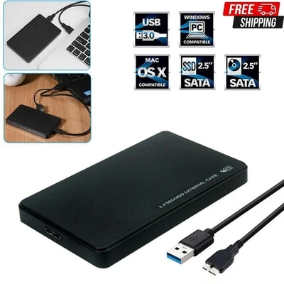 USB 3.0 2TB SATA SSD External Hard Drive Portable Desktop Mobile Hard Disk Case - Image 1 of 4
