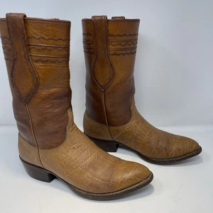 Botas azules exóticas hechas a mano Lucchese para hombre con estufa talla 8 EE DE COLECCIÓN - Imagen 1 de 17