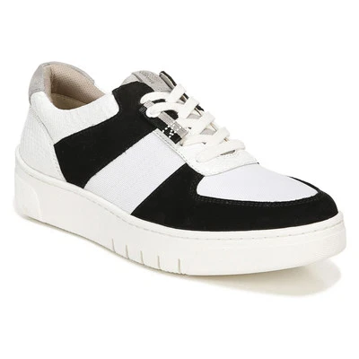 Zapatilla deportiva Naturalizer Hadley para mujer de caña baja de moda talla US 10,5 M negra blanca gamuza Foto 1 de 4