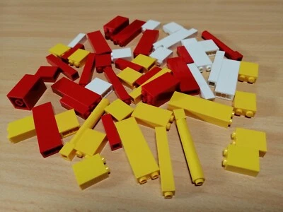 LEGO 50 Stück Säulensteine Paneele Wandsteine rot weiß gelb / Konvolut Sammlung - Bild 1 von 4
