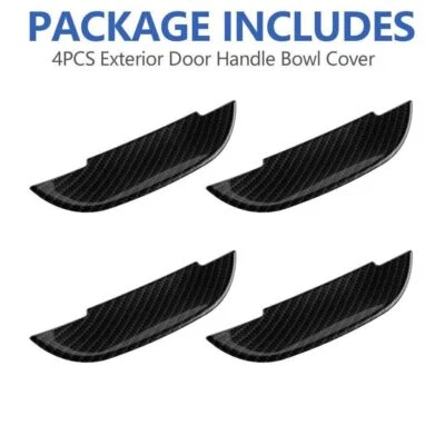 Carbon Fiber Color Exterior Door Handle Bowl Cover Trim Fit for Dodge Challenger Foto 1 de 4