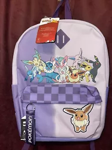 Bioworld Pokemon Eevee Eeveelutions Dark To Light Purple Wash Backpack Laptop - Picture 1 of 8