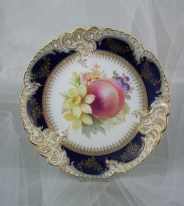 Nymphenburg Jugendstil Teller Prunkteller Obstmalerei mit Gold um 1900 1 Wahl - Bild 1 von 3