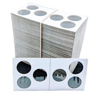200 2x2 portamonedas de centavo de 3 hoyos guardamonedas Mylar almacenamiento de cartón 1 centavo abatible - Imagen 1 de 2