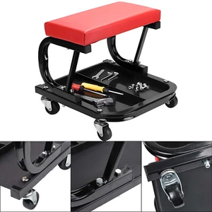 MECHANICS PADDED CREEPER TROLLEY SEAT CAR GARAGE WORK STOOL SWIVEL WHEELS CHAIR - Picture 1 of 12