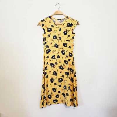 NUEVO Vestido Floral Fluido Azul Amarillo Dorado Talla 8 Crazy8 Niñas con Etiquetas Foto 1 de 4