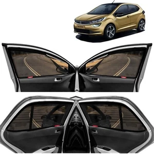Half Cut Black sun Shades Magnetic Compatible Fit For Tata Altroz Set of 4 - Picture 1 of 4