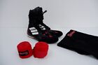 Adidas martial arts trainers Boots Size UK 5.5  BAG & STRAPS Black & Red